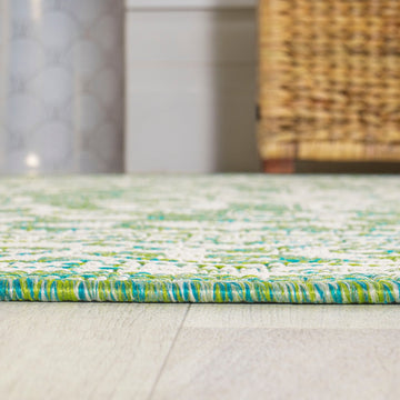 Sinjuri Medallion Textured Weave Indoor/outdoor Runner Rug